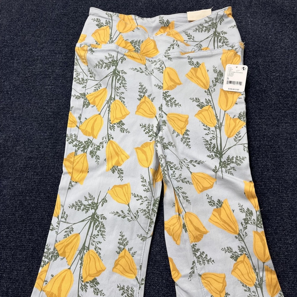 We The Free Venice Beach High Rise Flare Jeans Womens 26 Cali Poppies Denim